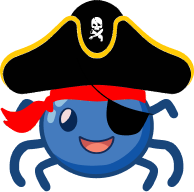 Widget the Webway Studios spider dressed as a pirate