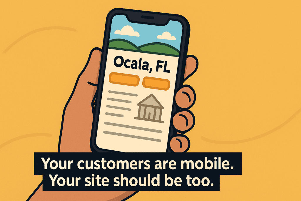 A person browsing for services in Ocala on a smart phone