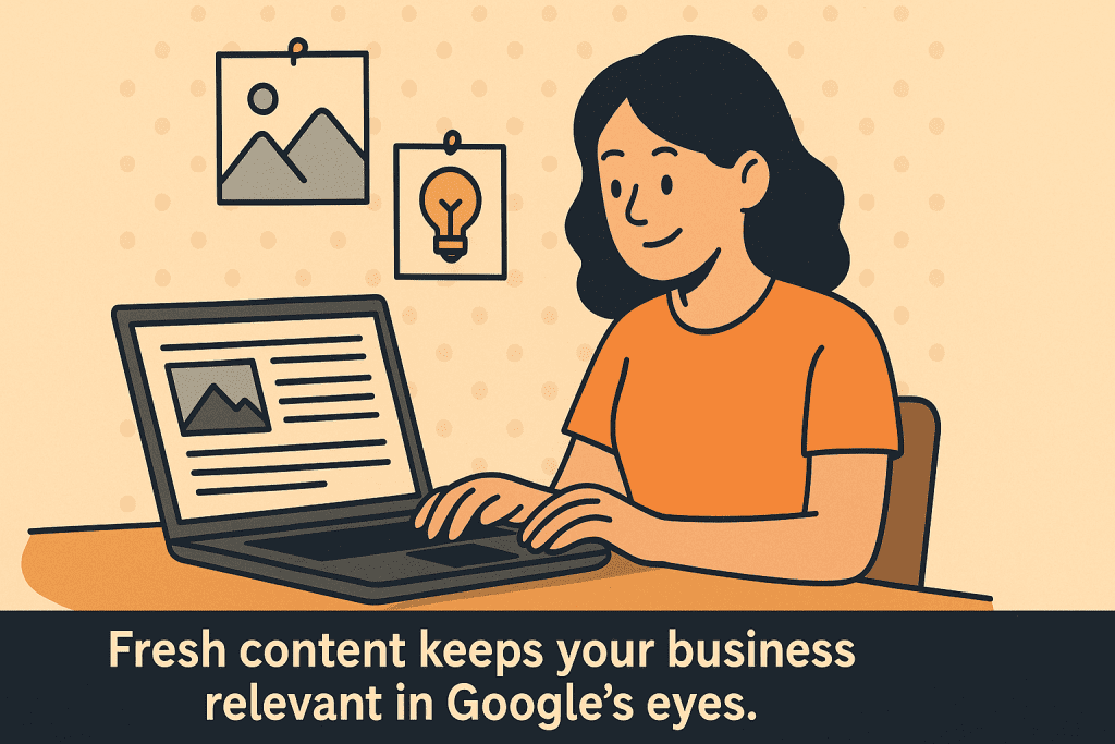 Fresh content keeps you relevant and improves your google ranking