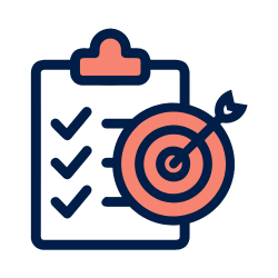 Decorative orbiting icons surrounding widget