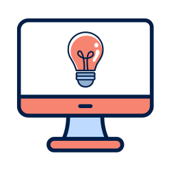 Decorative orbiting icons surrounding widget