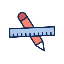 Ruler and pencil design icon