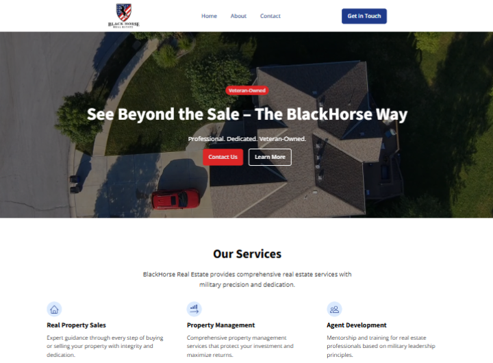 Black Horse Real Estate website done by Webway Studios